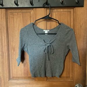 Gray Cropped Top